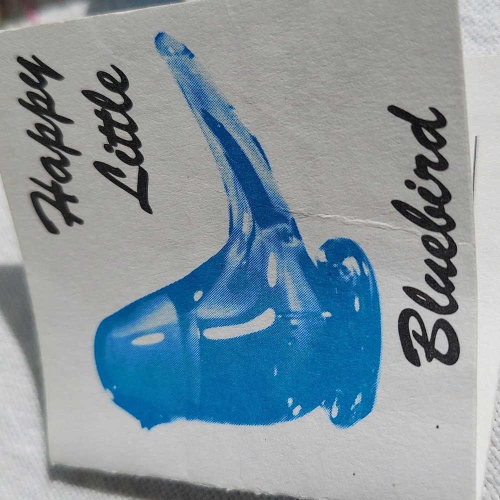 *SOLD* 2 Signed Leo Ward Bluebird of Happiness Blue Crystal Glass 1993-94 Papers - Picture 11 of 16